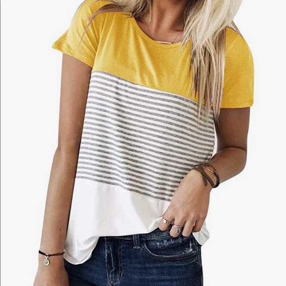 NWOT Color block short sleeve top - Picture 4 of 4